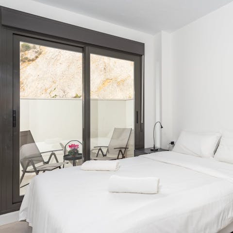Pad out onto the balconies from the bedrooms with morning coffees
