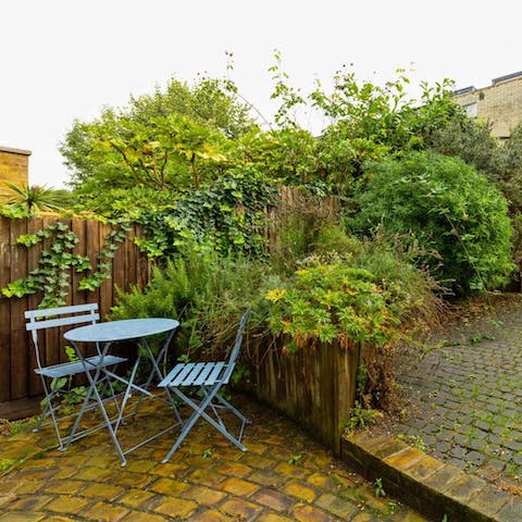 Take your morning coffee out into the little garden