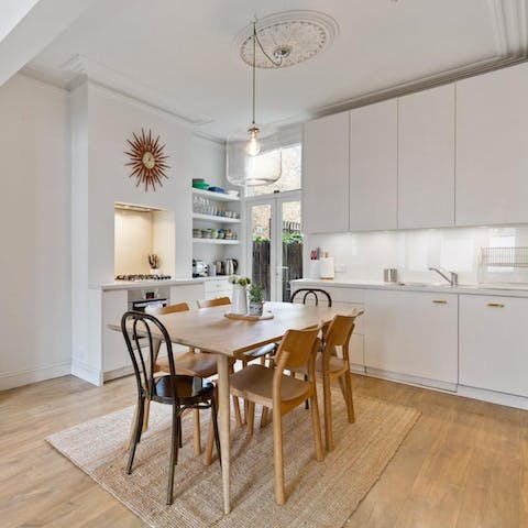 Whip up meals in the attractive eat-in kitchen