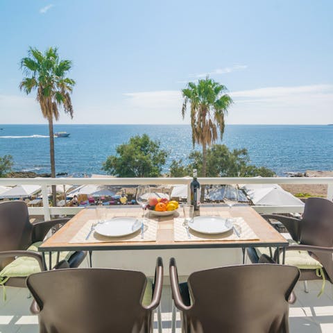 Enjoy breakfast as you listen to the sound of the waves lapping the shore