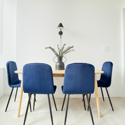 Gather for meals in the open-plan dining area