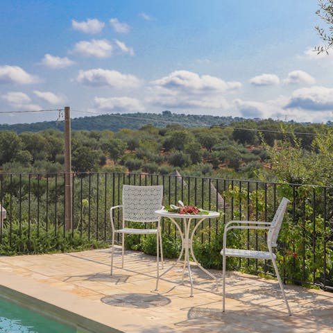 Sip coffee on the terrace as the sun warms your skin