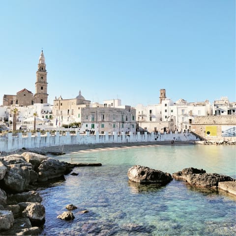 Spend a day sightseeing in Monopoli, ten minutes away by car