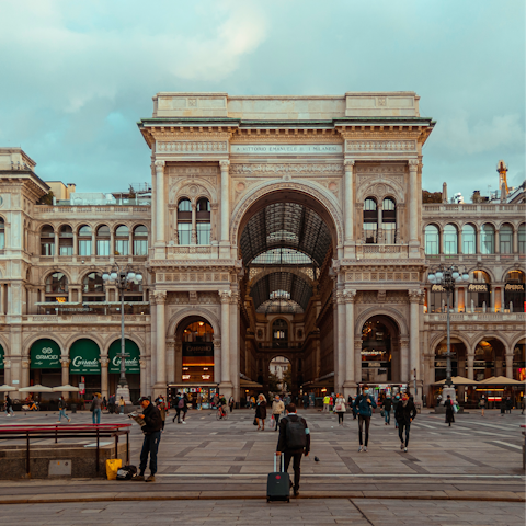 Go shopping in Galleria Vittorio Emanuele II, just a five-minute stroll away