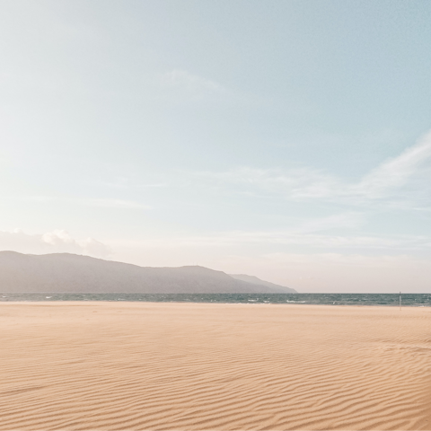 Relax in the sunshine on Maleme Beach, around 400 metres away