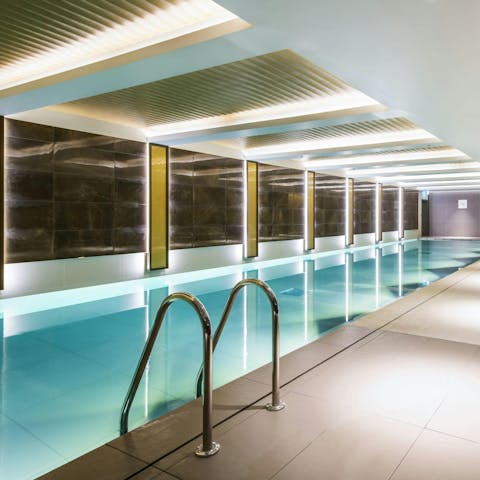Take advantage of the shared pool, gym, and cinema room