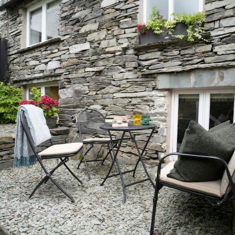 Enjoy quiet mornings with breakfast on the patio