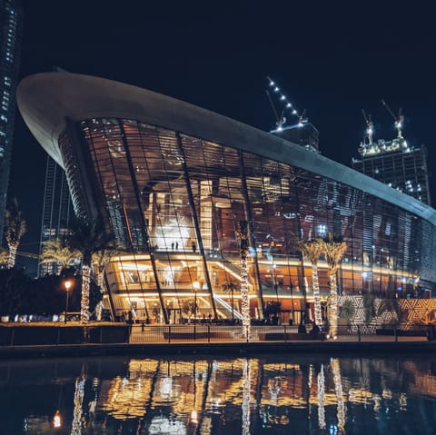 Spend an evening at the Dubai Opera House nearby
