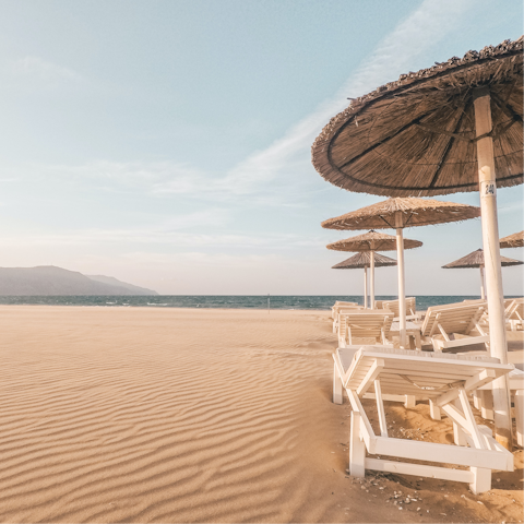 Feel the sand between your toes at the beach just five minutes away