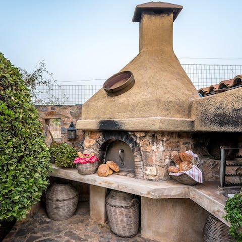 Grill some fresh bread on the barbecue and serve it drizzled in local honey
