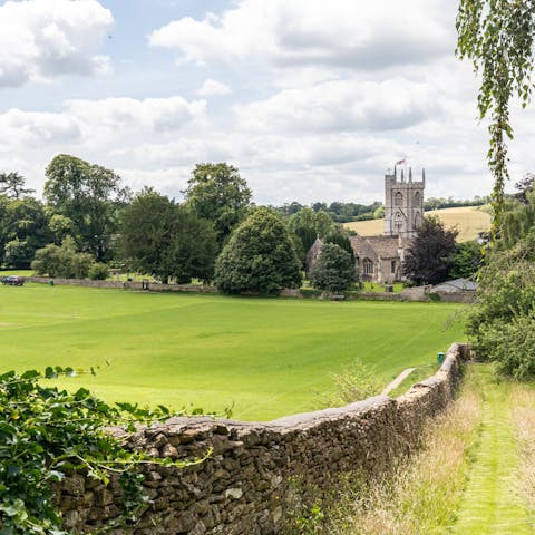 Enjoy beautiful views of farmland and explore the countryside around Norton St Philip