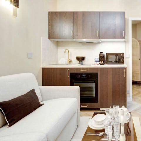 Make yourself at home in the pocket-sized living area