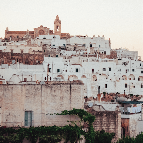 Take a trip to beautiful Ostuni – it's about thirty minutes away