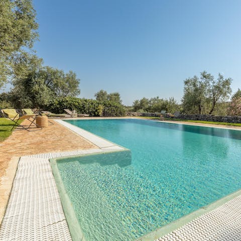 Splash into the private pool surrounded by greenery