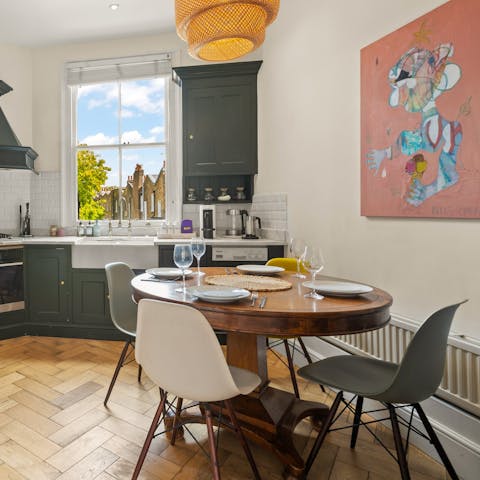 Whip up tasty meals and enjoy them at the comfort of the dining table