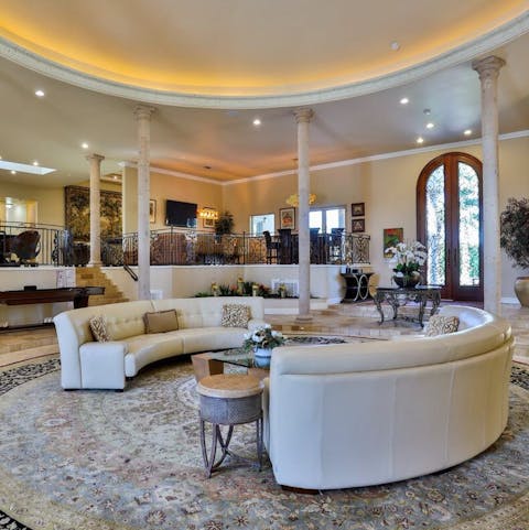 Relax in decadent style in the circular lounge