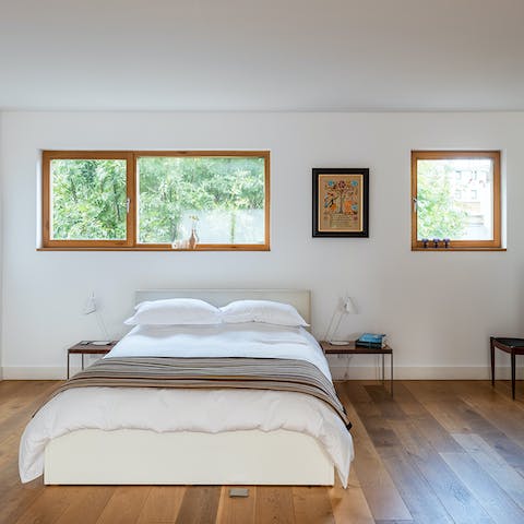 Wake up to leafy views of your Hackney neighbourhood in the serene bedrooms