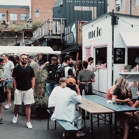 Feast on street food at Netil Market, a six-minute walk from your home