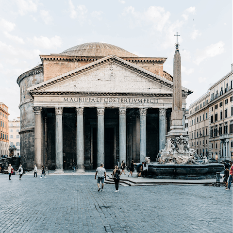 Trace the historic streets to the Pantheon – just six-minutes away on foot