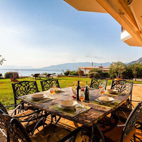 Dine alfresco on the sun-drenched terrace