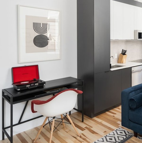 Get down to some work at the designated desk area