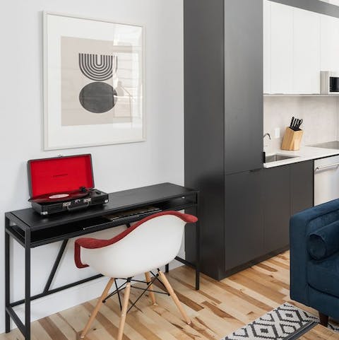 Get down to some work at the designated desk area