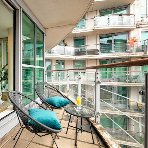 Savour a coffee on the private balcony