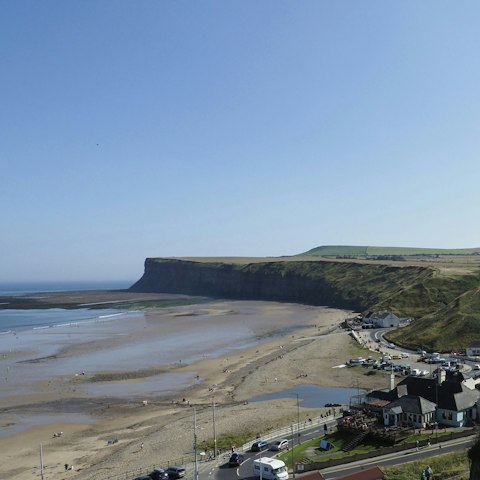 Take a brisk morning walk on Saltburn Beach, a ten-minute walk away