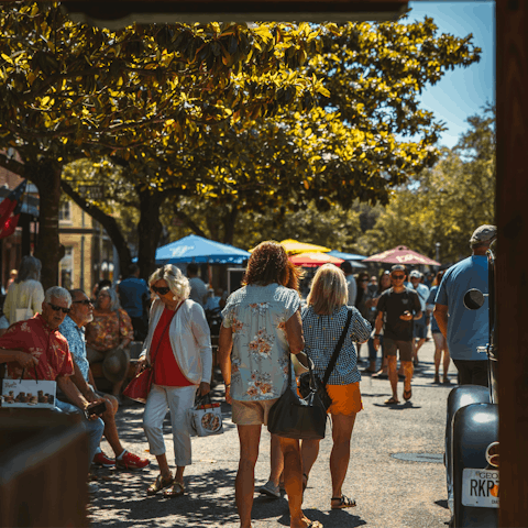 Wind your way to local cafes, restaurants and shops