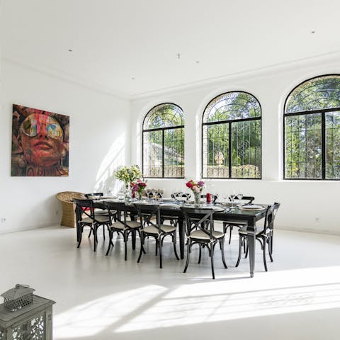 Dine in the grand dining room