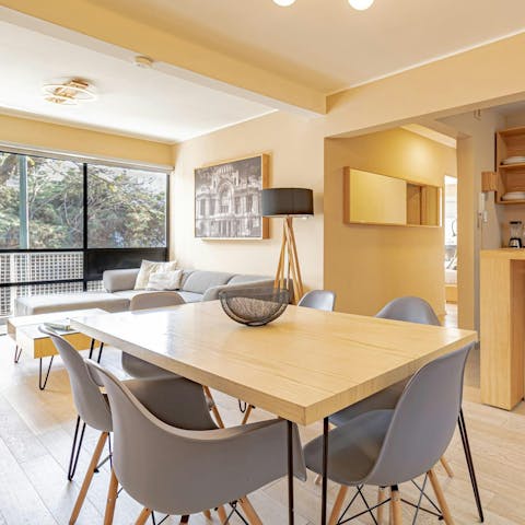 Wind down with evening meals at home or head to a local restaurant
