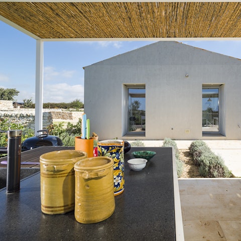 Cook up a meal in the outdoor kitchen