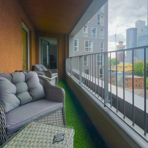 Enjoy a coffee on the private balcony