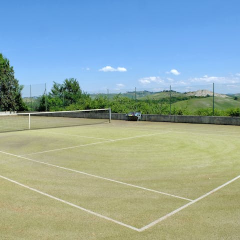 Embrace an energising game of tennis on the nearby courts