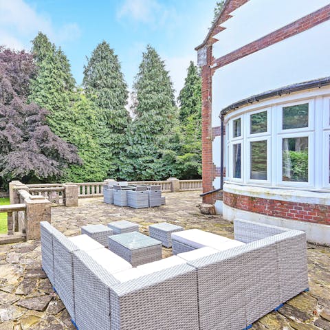 Take in the majesty of the manor by having your morning coffee outside