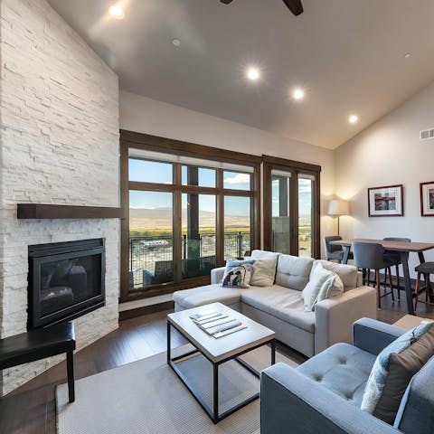 Curl up by the fire after a day of alpine adventure