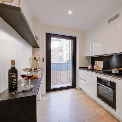 Cook up a delicious meal using fresh ingredients in the kitchen