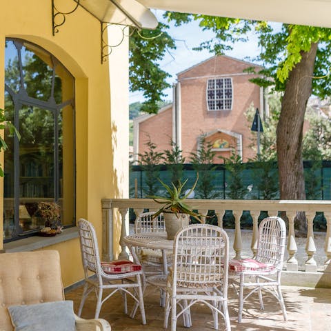 Savour your coffee on the terrace each morning