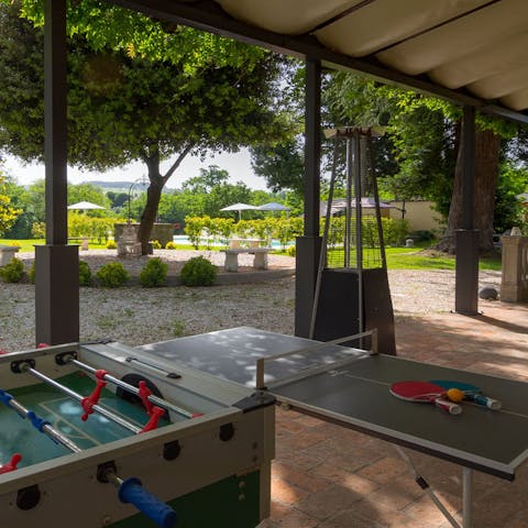 Get competitive in the shaded games area