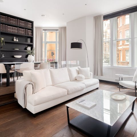 Relax or work from the comfort of the living room