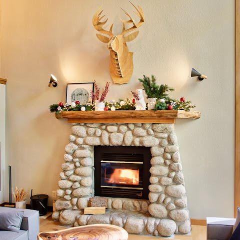 Get toasty toes in front of the fireplace