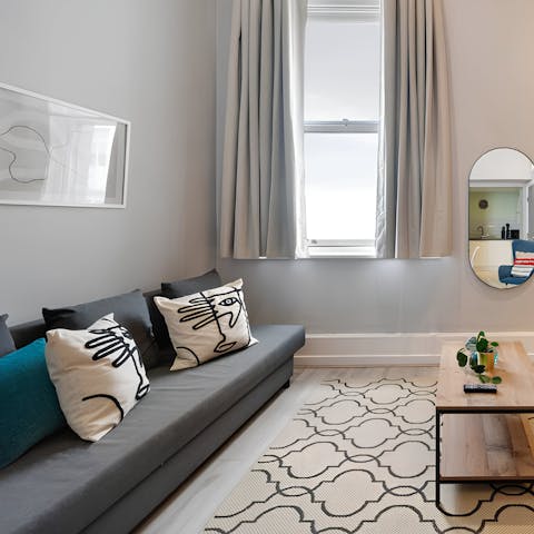 Cosy up on the sofa after a day exploring Liverpool