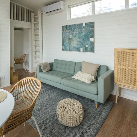 Snuggle up in the cosy living area