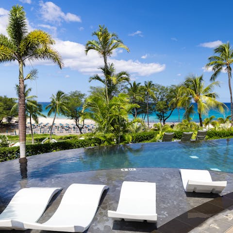 Take a dip in the resort's shared pool