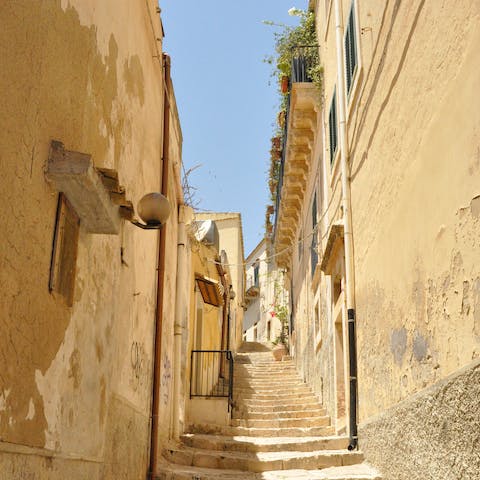 Explore the stunning seaside town of Avola where you can stock up on groceries in its shops and supermarkets
