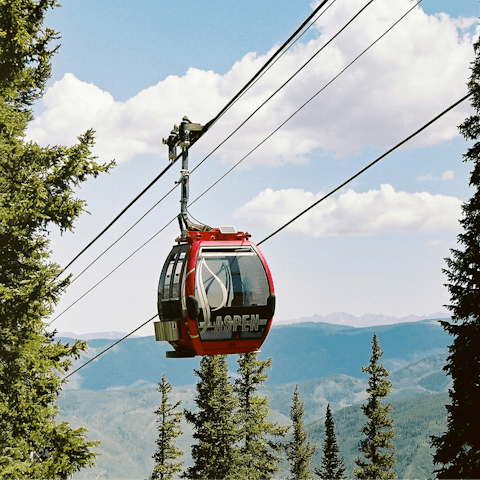 Take the Aspen gondola and hit the slopes, a short walk away