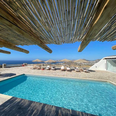 Take a dip in the communal swimming pool and enjoy the refreshing water