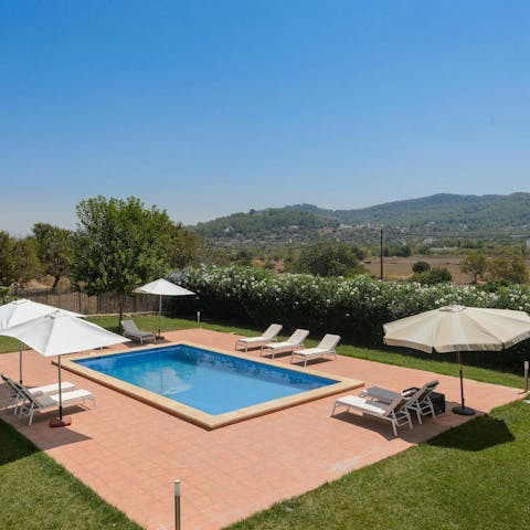 Beat the heat with a few laps of the private pool