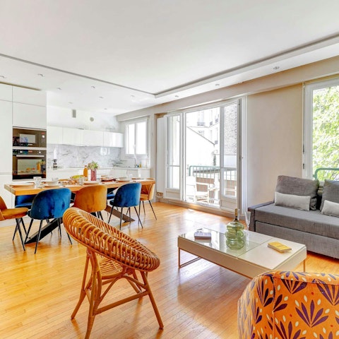 Relax and socialise in the open-plan living space