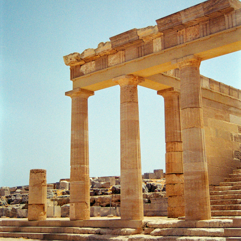 Drive forty minutes to marvel at the ancient Lindos Acropolis